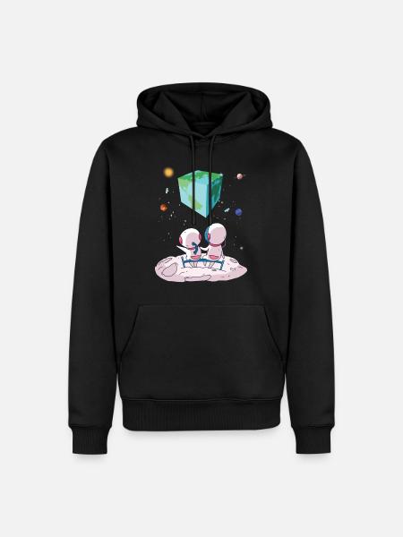 The earth is a cube - Men’s Premium Organic Hoodie - black