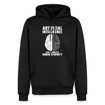 Künstliche Intelligenz Programmierer Gehirn - Männer Premium Bio Hoodie - Schwarz - Vorne - Nico (187cm)