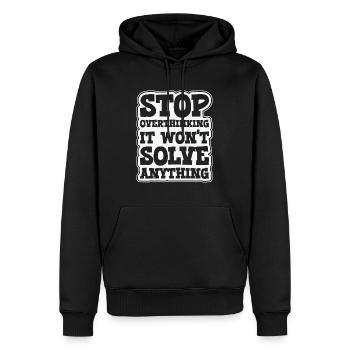 Overthinking Line Art Overthinker Anxiety Drawing - Men’s Premium Organic Hoodie - black - Front - Nico (187cm)