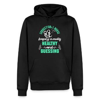 Correctional Nurse Nursing Correction Officer - Men’s Premium Organic Hoodie - black - Front - Nico (187cm)