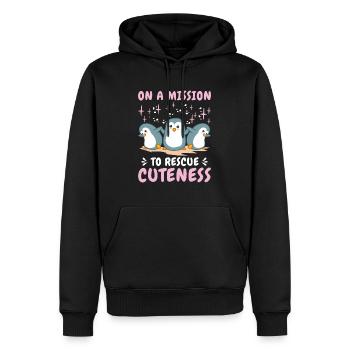 Journée mondiale de la nature des manchots Nature Faune - Sweat à capuche Premium bio Homme - noir - Devant - Nico (187cm)