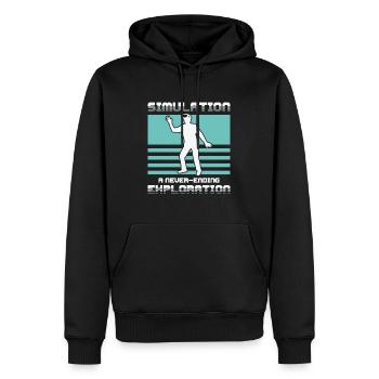 Simulation Sci Fi Futuristisch Verschwörung - Männer Premium Bio Hoodie - Schwarz - Vorne - Nico (187cm)