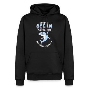 Journée mondiale des animaux Requins Bien-être animal Faune marine - Sweat à capuche Premium bio Homme - noir - Devant - Nico (187cm)