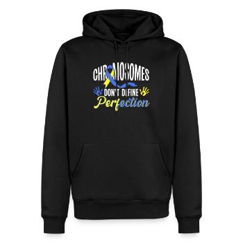 Welt-Down-Syndrom-Tag Bewusstsein für Autismus - Männer Premium Bio Hoodie - Schwarz - Vorne - Nico (187cm)