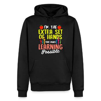 Hilfskraft Lehrerin Hilfserzieherin - Männer Premium Bio Hoodie - Schwarz - Vorne - Nico (187cm)