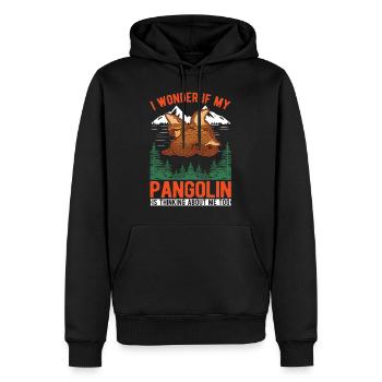 Pangolin Cadeau Pangolin - Sweat à capuche Premium bio Homme - noir - Devant - Nico (187cm)
