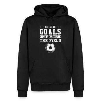 Journée internationale de la femme Objectif de la puissance du football féminin - Sweat à capuche Premium bio Homme - noir - Devant - Nico (187cm)