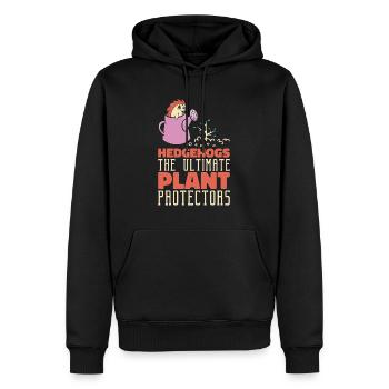 Jardinage Hérisson Plantation Botanique Jardin - Sweat à capuche Premium bio Homme - noir - Devant - Nico (187cm)