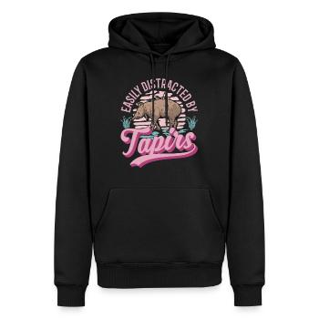 Easily distracted by Tapirs - Männer Premium Bio Hoodie - Schwarz - Vorne - Nico (187cm)