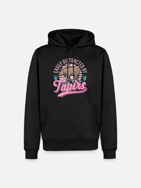 Easily distracted by Tapirs - Männer Premium Bio Hoodie - Schwarz