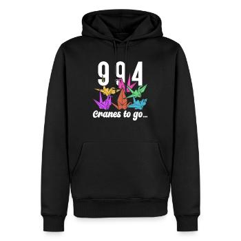 Origami Paper Crane Wishing Japanese Paper - Men’s Premium Organic Hoodie - black - Front - Nico (187cm)