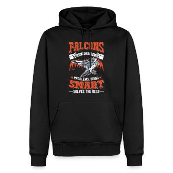 Falke Falkner Faucon crécerelle Fauconnerie Falkner - Sweat à capuche Premium bio Homme - noir - Devant - Nico (187cm)