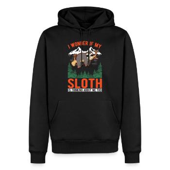 Faultier Liebhaber - Männer Premium Bio Hoodie - Schwarz - Vorne - Nico (187cm)