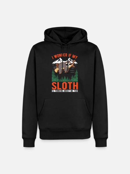 Faultier Liebhaber - Männer Premium Bio Hoodie - Schwarz