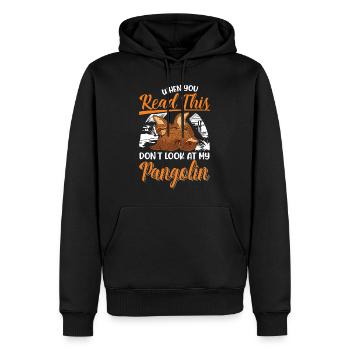 Pangolin Cadeau Pangolin - Sweat à capuche Premium bio Homme - noir - Devant - Nico (187cm)