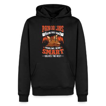 Pangolin Cadeau Pangolin - Sweat à capuche Premium bio Homme - noir - Devant - Nico (187cm)