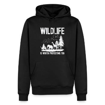 Journée mondiale des animaux Bien-être animal Conservation de la faune sauvage - Sweat à capuche Premium bio Homme - noir - Devant - Nico (187cm)