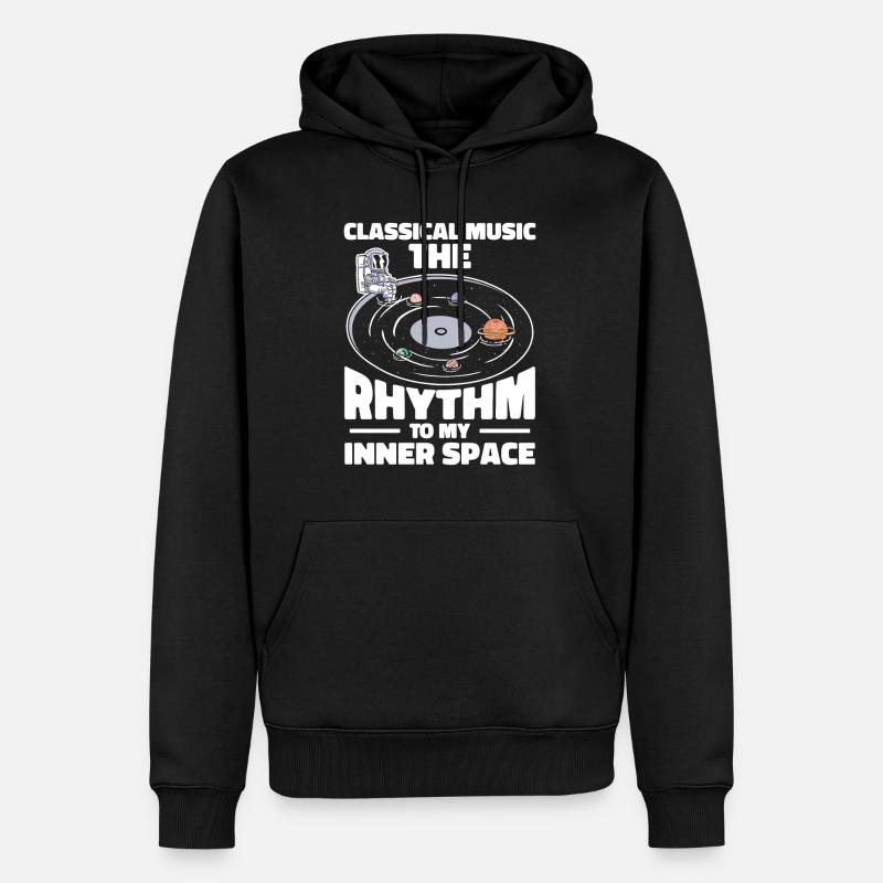Astronaute spatial Musique classique Astronomie - Sweat à capuche Premium bio Homme - noir