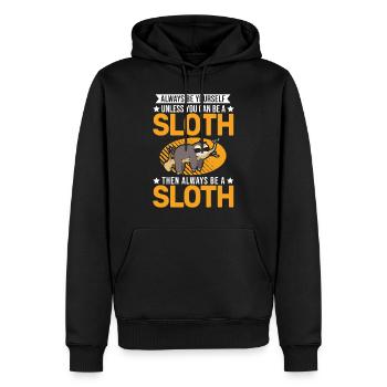 Sois toujours toi-même Sloth Faultier - Sweat à capuche Premium bio Homme - noir - Devant - Nico (187cm)