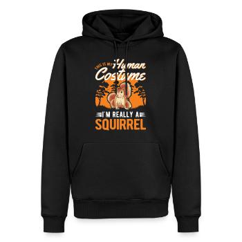 Écureuil Costume Humain Halloween - Sweat à capuche Premium bio Homme - noir - Devant - Nico (187cm)