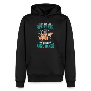 Massagetherapeutin Therapie lizenzierter Masseur - Männer Premium Bio Hoodie - Schwarz - Vorne - Nico (187cm)