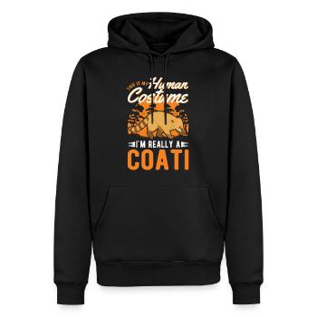 Coati Costume Humain Halloween Coati Proboscis - Sweat à capuche Premium bio Homme - noir - Devant - Nico (187cm)