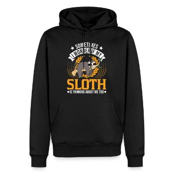 Faultier Liebhaber - Männer Premium Bio Hoodie - Schwarz - Vorne - Nico (187cm)