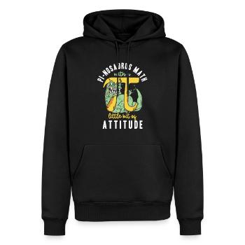 Pi-nosaurus math avec un peu de posture - Sweat à capuche Premium bio Homme - noir - Devant - Nico (187cm)