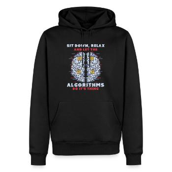Algorithme informatique Programmeur Artificiel - Sweat à capuche Premium bio Homme - noir - Devant - Nico (187cm)