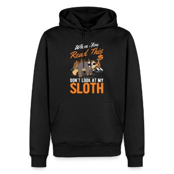 Sloth Gift Sloth - Men’s Premium Organic Hoodie - black - Front - Nico (187cm)