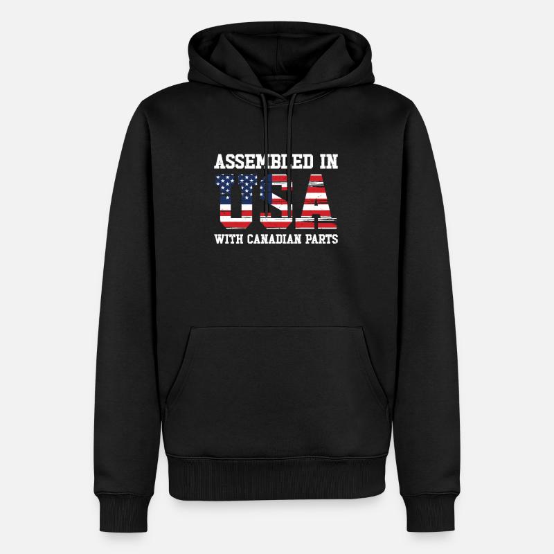 Né Canada Canada États-Unis - Sweat à capuche Premium bio Homme - noir