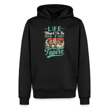 Tapir Gift Lowland Tapir Tapirdae Tapir - Men’s Premium Organic Hoodie - black - Front - Nico (187cm)