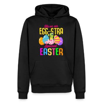 Easter T-rex Dinosaur Rabbit Easter Holiday - Men’s Premium Organic Hoodie - black - Front - Nico (187cm)