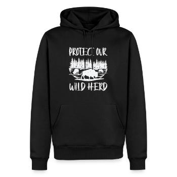 Journée mondiale de la conservation Rétro-Bison Wildlife Animal Welfare - Sweat à capuche Premium bio Homme - noir - Devant - Nico (187cm)