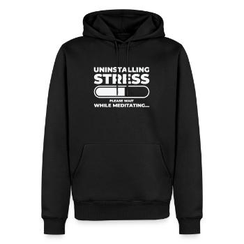 Deinstallation von Stress Meditieren Yoga - Männer Premium Bio Hoodie - Schwarz - Vorne - Nico (187cm)
