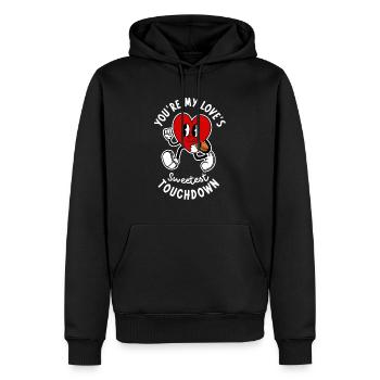 Valentinstag Fußball Paar Rugby Sport Liebe - Männer Premium Bio Hoodie - Schwarz - Vorne - Nico (187cm)
