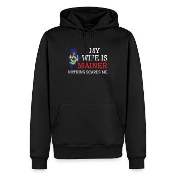 Rien ne me fait peur Mainer Wife Maine - Sweat à capuche Premium bio Homme - noir - Devant - Nico (187cm)