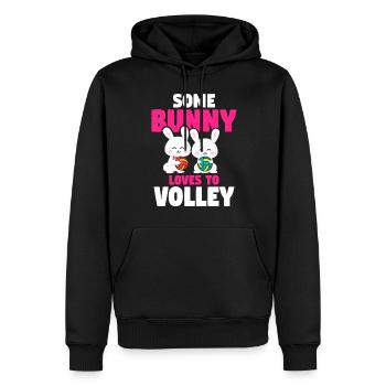 Ostern Volleyball Hase Ferien Kaninchen Sport - Männer Premium Bio Hoodie - Schwarz - Vorne - Nico (187cm)