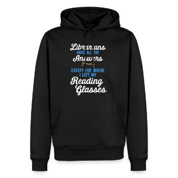Bibliothekar Bücherwurm Bücherfreak Lesebibliothek - Männer Premium Bio Hoodie - Schwarz - Vorne - Nico (187cm)