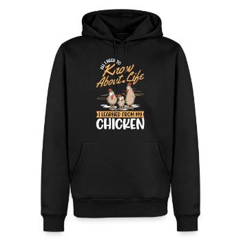 Chickens Chicken Breeding Chicken Farmer - Men’s Premium Organic Hoodie - black - Front - Nico (187cm)