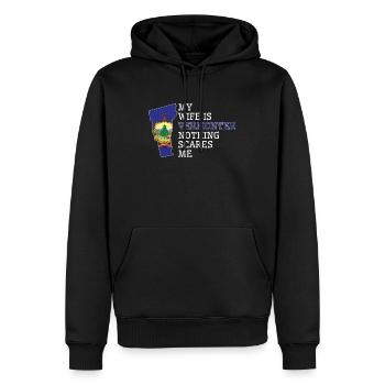 Rien ne me fait peur Vermont femme Vermont - Sweat à capuche Premium bio Homme - noir - Devant - Nico (187cm)