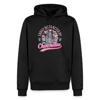 Easily distracted by Chinchillas - Männer Premium Bio Hoodie - Schwarz - Vorne - Nico (187cm)