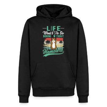Hamster Besitzer Goldhamster Hamster - Männer Premium Bio Hoodie - Schwarz - Vorne - Nico (187cm)