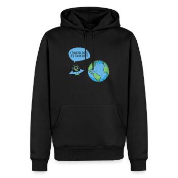 Weltraum Alien Astronomie Alien Raumschiff Comic - Männer Premium Bio Hoodie - Schwarz - Vorne - Nico (187cm)