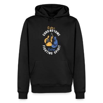 Welt-Down-Syndrom-Tag Boxen Sport Boxhandschuhe - Männer Premium Bio Hoodie - Schwarz - Vorne - Nico (187cm)