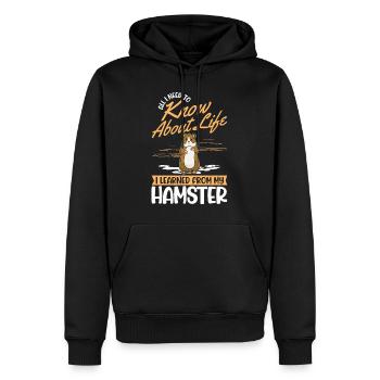 Hamster Cadeau Hamster Roue d’Or Hamster - Sweat à capuche Premium bio Homme - noir - Devant - Nico (187cm)