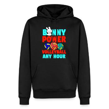 Easter Volleyball Holiday Rabbit Sport - Men’s Premium Organic Hoodie - black - Front - Nico (187cm)