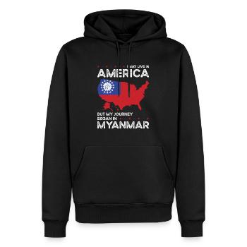 Nés : Birman, Myanmar, Américain, États-Unis - Sweat à capuche Premium bio Homme - noir - Devant - Nico (187cm)