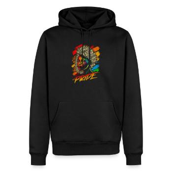 Juneteenth BLM Schwarz Stolz Frau Stark Schwarze - Männer Premium Bio Hoodie - Schwarz - Vorne - Nico (187cm)