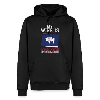 Nothing Scares Me Wyomingite Wife Wyoming - Men’s Premium Organic Hoodie - black - Front - Nico (187cm)